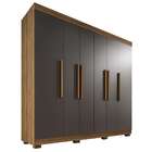 Guarda-roupa Casal Inglaterra 6 Pt 4 Gv Nogal E Grafite