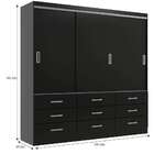 Guarda-roupa Casal Isabela 3 Pt 9 Gv Preto