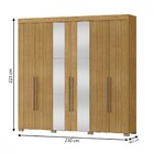 Guarda-roupa Casal Ita 6 Portas 2 Gavetas Com Espelho Marroco