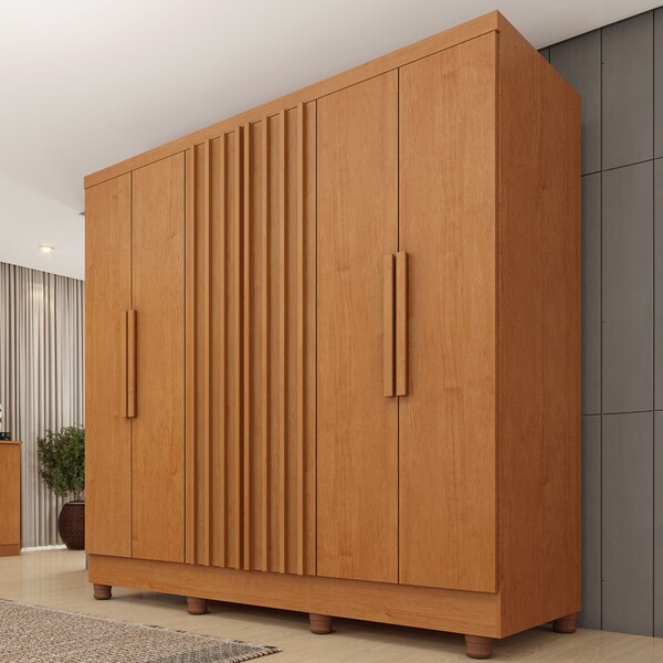 Guarda-roupa Casal Itaperuna 6 Portas 4 Gavetas Ripado Flex C