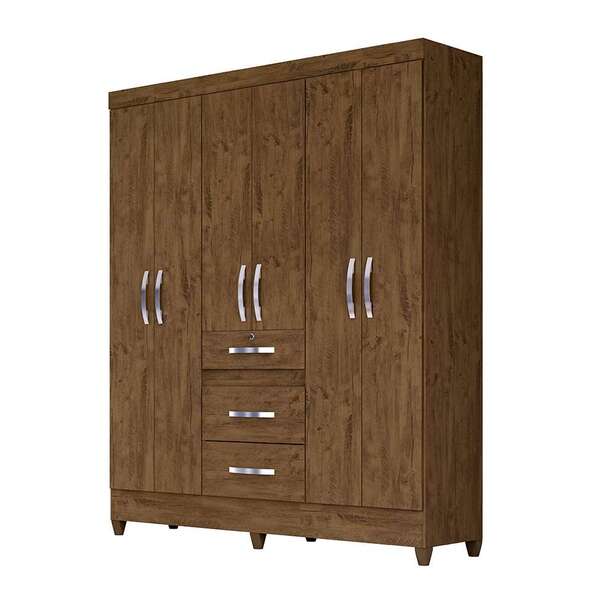 Guarda-roupa Casal Itatiba 6 Pt 3 Gv Castanho Wood