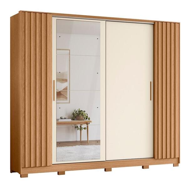 Guarda Roupa Casal Jacarandá 4 Portas Flex Com 4 Espelhos - M