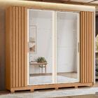 Guarda Roupa Casal Jacarandá 4 Portas Flex Com 8 Espelhos - M