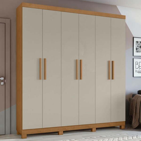 Guarda-roupa Casal Jazz 6 Portas 3 Gavetas Amêndoa 73939.58 C