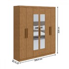 Guarda-roupa Casal Jazz 6 Portas 3 Gavetas Com Espelho Amêndo