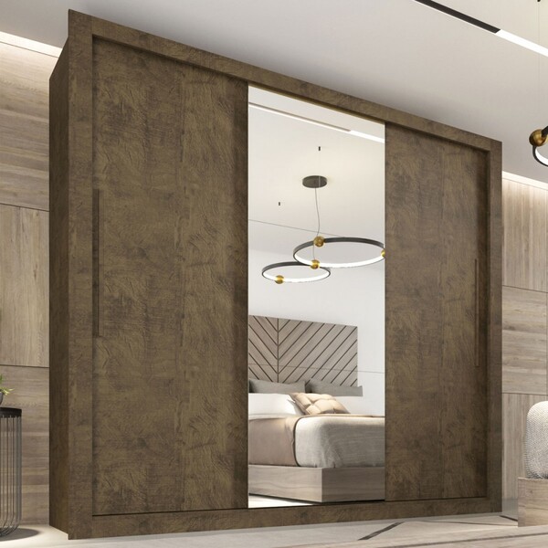 Guarda-roupa Casal Julietta 3 Portas 4 Gavetas Com Espelho Ce