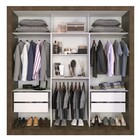 Guarda-roupa Casal Julietta 3 Portas 4 Gavetas Espelhado Ipê