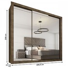 Guarda-roupa Casal Julietta 3 Portas 4 Gavetas Espelhado Ipê