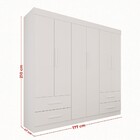 Guarda-roupa Casal Kali 6 Portas 4 Gavetas Branco - Pnr Móveis