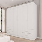 Guarda-roupa Casal Kali 6 Portas 4 Gavetas Branco - Pnr Móveis