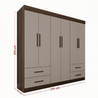 Guarda-roupa Casal Kali 6 Portas 4 Gavetas Savana/off White -