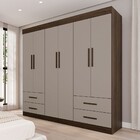 Guarda-roupa Casal Kali 6 Portas 4 Gavetas Savana/off White -