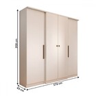 Guarda-roupa Casal Kansas 4 Portas 2 Gavetas Branco - Panoram