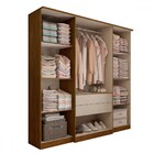 Guarda-roupa Casal Kansas 4 Portas 2 Gavetas Castanho/off Whi