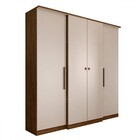 Guarda-roupa Casal Kansas 4 Portas 2 Gavetas Castanho/off Whi