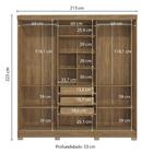 Guarda-roupa Casal Kappesberg 3 Portas  Reversiveis De Correr