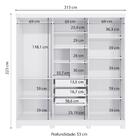 Guarda-roupa Casal Kappesberg 3 Portas Reversiveis De Correr