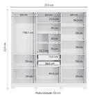 Guarda-roupa Casal Kappesberg 3 Portas Reversiveis De Correr