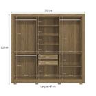 Guarda-roupa Casal Kappesberg 6 Portas 2 Gavetas Marrom Verde