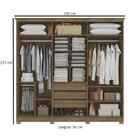 Guarda-roupa Casal Kappesberg 6 Portas 3 Gavetas Marrom Verde