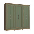 Guarda-roupa Casal Kappesberg 6 Portas 3 Gavetas Marrom Verde