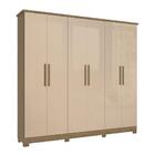 Guarda-roupa Casal Kappesberg 6 Portas 4 Gavetas Marrom Bege