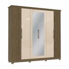 Guarda-roupa Casal Kappesberg 6 Portas Com Espelho Marrom Beg