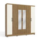 Guarda-roupa Casal Kappesberg 6 Portas Com Espelho Marrom Off