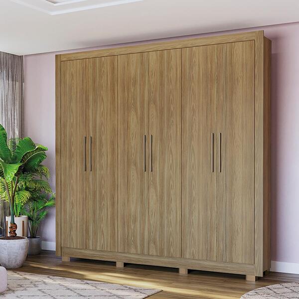 Guarda Roupa Casal Kappesberg Com Pés 6 Portas 4 Gavetas Nogu