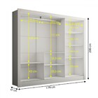 Guarda-roupa Casal Katherine Slim 3 Portas Com Espelho Branco