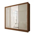 Guarda-roupa Casal Katherine Slim 3 Portas Com Espelho Cinamo