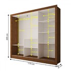 Guarda-roupa Casal Katherine Slim 3 Portas Com Espelho Cinamo