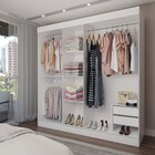 Guarda-roupa Casal Katy 3 Portas 2 Gavetas Com Espelho Branco