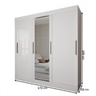Guarda-roupa Casal Katy 3 Portas 2 Gavetas Com Espelho Branco