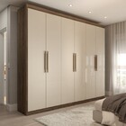 Guarda-roupa Casal Khiara 6 Portas 3 Gavetas Ébano Rústico/of