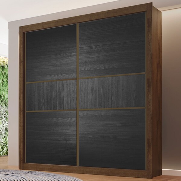 Guarda-roupa Casal Kiev 2 Portas 4 Gavetas 100% Mdf Brauna/pr
