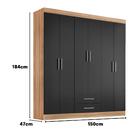 Guarda Roupa Casal Kioto 6 Portas 2 Gav