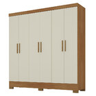 Guarda Roupa Casal Lancaster 6 Portas 3 Gavetas Cinamomo/ Off