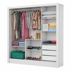 Guarda-roupa Casal Lara 3 Portas 3 Gavetas Com Espelho Branco