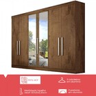 Guarda-roupa Casal Lara 6 Portas 4 Gavetas 100% Mdf Espelhado