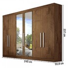 Guarda-roupa Casal Lara 6 Portas 4 Gavetas 100% Mdf Espelhado