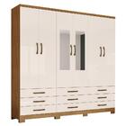 Guarda Roupa Casal Lara 6 Portas E 9 Gavetas Com Espelho - Mó