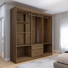 Guarda-roupa Casal Las Vegas 6 Portas 2 Gavetas Imbuia Rústic