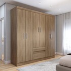 Guarda-roupa Casal Las Vegas 6 Portas 2 Gavetas Nature - Pano