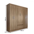 Guarda-roupa Casal Las Vegas 6 Portas 2 Gavetas Nature - Pano