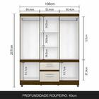 Guarda Roupa Casal Laura 8 Portas Cedro/ Off White - Móveis A