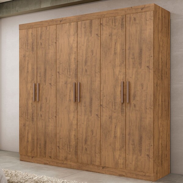 Guarda-roupa Casal Lauren 6 Portas 100% Mdf Ipê Tex - Maxel