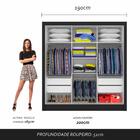 Guarda Roupa Casal Layla 3 Pts 03 Espelhos 4 Gav Preto - Móve