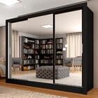Guarda Roupa Casal Layla 3 Pts 100%mdf 03 Espelhos Preto - Mo