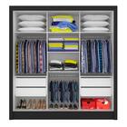 Guarda Roupa Casal Layla 3 Pts Espelho Central Preto Fosco -